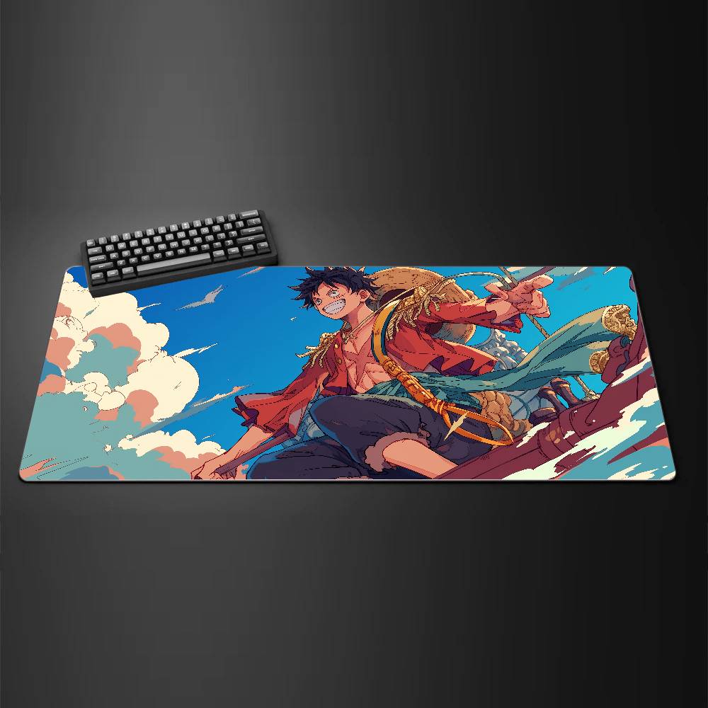 Игровой коврик для мыши One Piece Монки Д. Дракон Аниме Большой резиновый коврик для клавиатуры и стола С дизайном прошитого края 2 мм