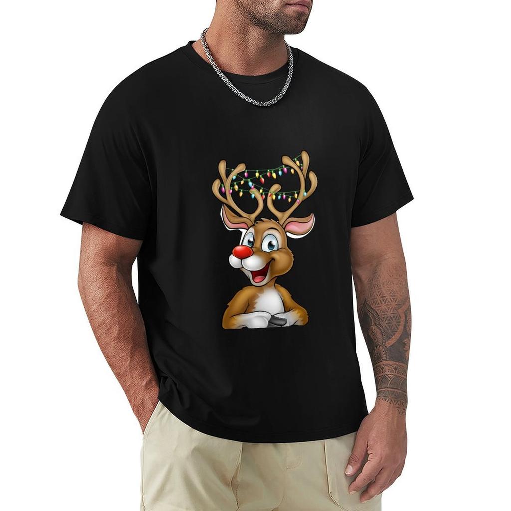 Adorable Reindeer Tshirt Athletic Fit Sports Short Sleeve Top