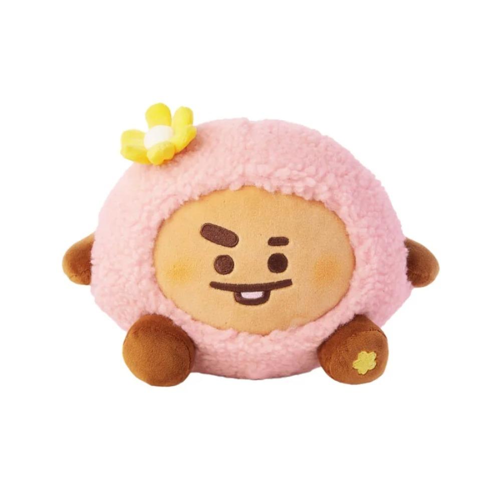 Большая плюшевая кукла BT21 Сакура в сидячей позе и маленький брелок, идеально подходят для демонстрации или крепления к сумке, или в качестве небольшого подарка