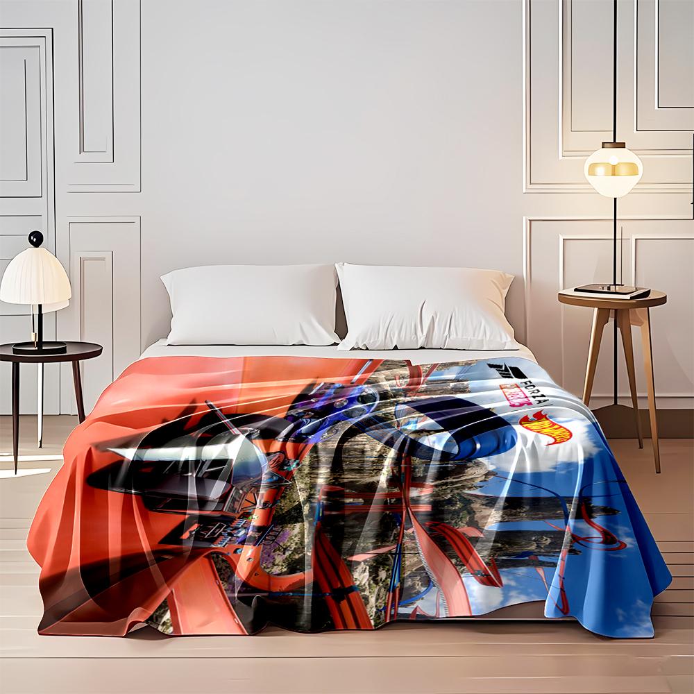 Forza Horizon 5 Hot Wheels race track design Flannel blanket for bedroom, living room, sofa, and nap sofas