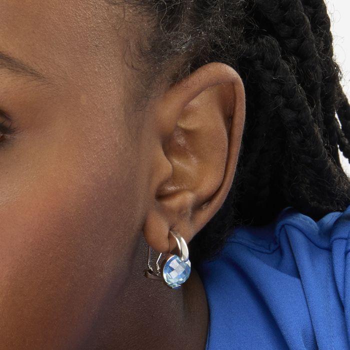 Boucles d'oreilles - Luxenter - Laram - Argent 925 - Zircon aigue-marine - Rhodié