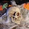 Боковое Лицо Человеческий Череп Орнамент Хэллоуин Декор Реалистичная Смола Статуя Ужаса Водонепроницаемое Украшение Домашнего Офиса И Двора