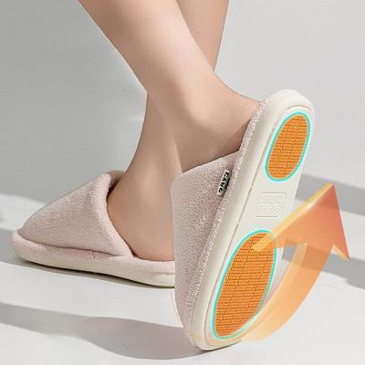 Бесшумные хлопковые туфли, толстоподошвенные нескользящие тапочки для домашнего использования в помещении для женщин