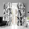Tree Silhouette Abstract Circle FlowerWindow Curtains Blinds For Living Room Bedroom Bathroom Kicthen Office Door Home Decor2Pcs
