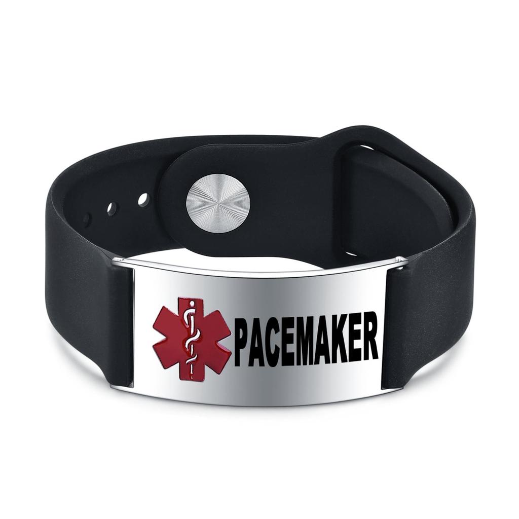 Медицинский мужской браслет из нержавеющей стали, силиконовый браслет, диабет, ХОБЛ, болезнь Альцгеймера, персонализированные украшения