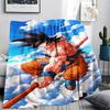 1PC Son Goku Patterned Flannel Blanket Suitable For All Seasons For Home Decor Warmth And Comfort Gifts Holiday Present