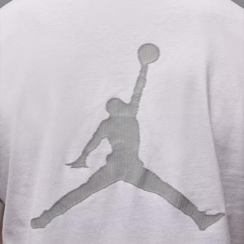 Jordan Jumpman MVP SS25 Удобная Мягкая Универсальная Модная Однотонная Футболка с Коротким Рукавом Мужская Белая IB7522-100
