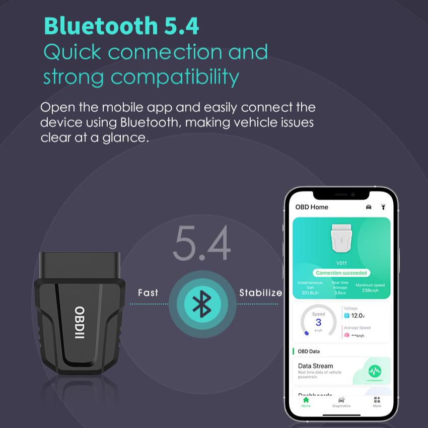 New V011 OBD2 Car Scanner Reader Bluetooth Wireless Auto Diagnostic Tool Clear Vehicle Engine Fault Code Reader For IOS/Android