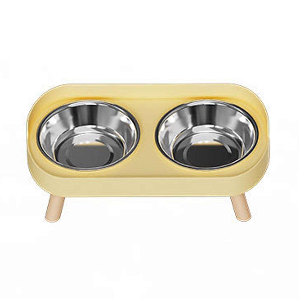 Elevated Dog Bowl Set Multifunctional Easy Cleaning Raised Double Dog Feeding Bowls for Home