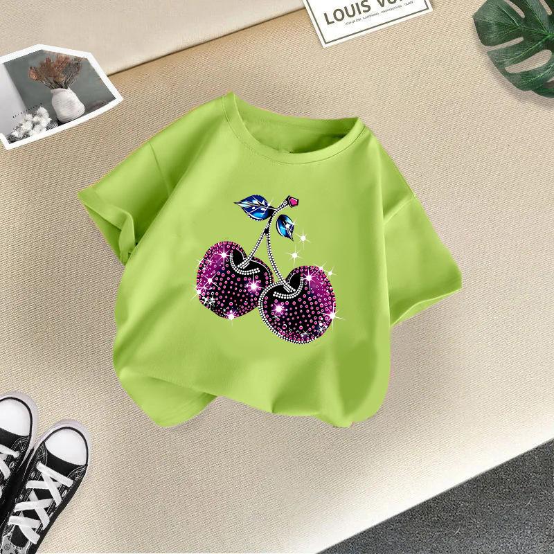 Children's Casual Short-sleeved T-shirt - Summer Girl's Cute Cherry T-shirt