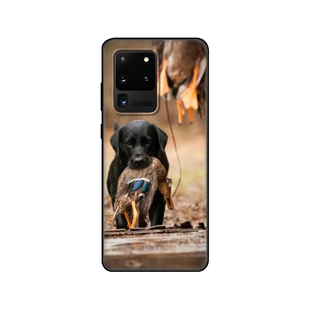 Черный чехол из ТПУ для Samsung Galaxy S20/S20 PLUS/S20 ultra/S20+/S20FE задняя крышка охотничья собака и рыбак