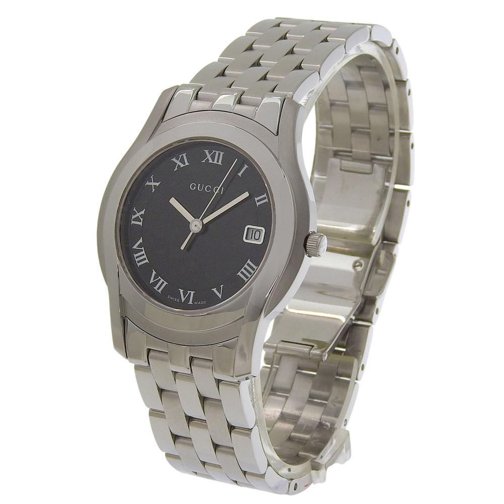 GUCCI G class Watches 5500M blackDial Stainless Steel Quartz Analog display mens Used