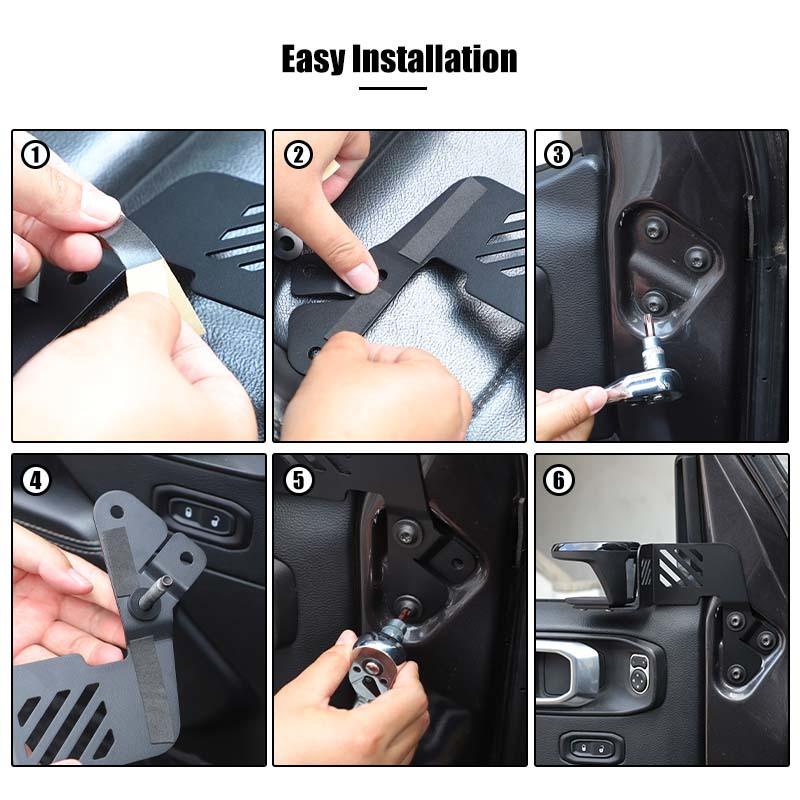 Front Door Water Cup Bracket Holder Rack Support Stand For Jeep Wrangler JL For JT Gladiator 2018 Up Car Interior Acessories