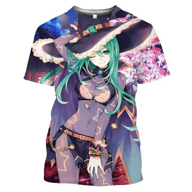 Футболка с рисунком манги Date A Live Tokisaki Kurumi Sexy Girls Otaku, футболка с коротким рукавом в стиле аниме Harajuku для мужчин, топы и футболки