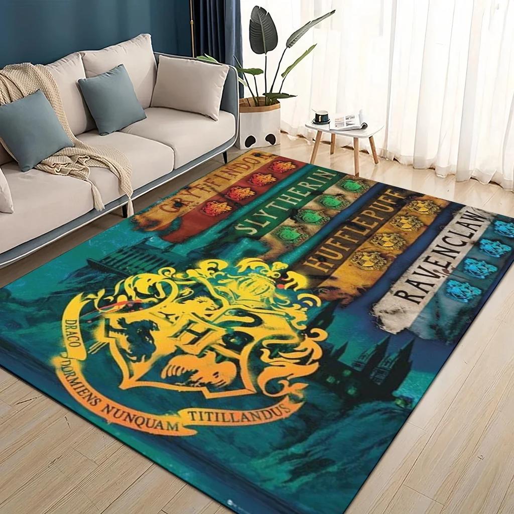 3D H-Hogwarts Magic Sign Gift Rug Carpet for Living Room Bedroom Home Decor,kids Play Non-slip for Sofa Doormat
