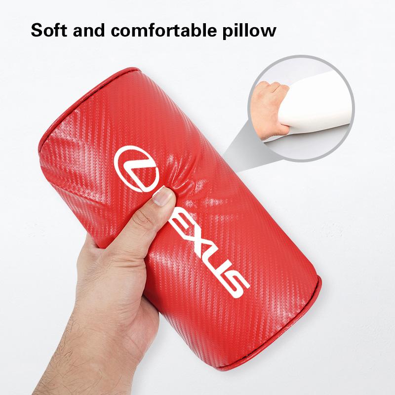 1PC Car Seat Headrest Carbon Leather Neck Pillow For Lexus F-SPORT ES RX NX LS UX LM LX GX LC RZ IS CT GS RC HS SC TX LBX IS300