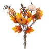 Artificial Fall Bouquet with Fabric Pumpkins Maple Leaves Wheat Berries, Thanksgiving Floral Arrangement Autumn Home Decor for Centerpieces, Seasonal