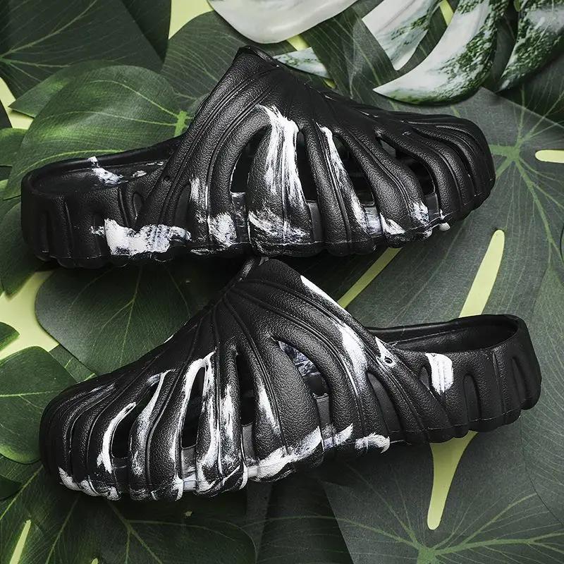 Дырчатые сандалии мужские уличные пляжные туфли на платформе дешевая ликвидация Y2k забавные высококачественные летние шлепанцы из ЭВА для мужчин