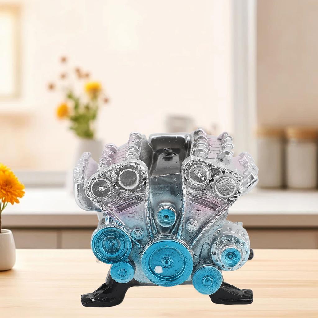 8 Cylinder Engine Model Creative Simulation Resin Car Engine for Ornaments Decoration