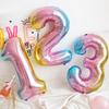 32-дюймовые градиентные цветные цифровые шары для украшения детского дня рождения