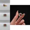 Elegant Handcrafted Gold Plated Adjustable Emerald And Ruby Ring For Women