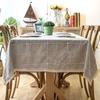 Waterproof Plaid Imitation Cotton And Linen Embroidery Fringed Lace Geometric Rectangular Dining Table Coffee Table Tablecloth Tablecloth