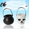 1 Pcs Black or White Plastic Candy Jar Skull Witch Cauldron Candy Kettle Halloween Party Hanging Props Halloween Decor