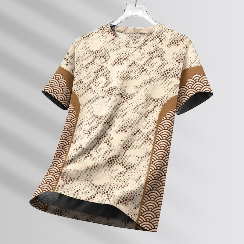 Мужские футболки Спортивная футболка для бега 3D Мужская Быстросохнущая Дышащая с коротким рукавом и круглым вырезом Активная футболка для тренировок на открытом воздухе Мужская одежда