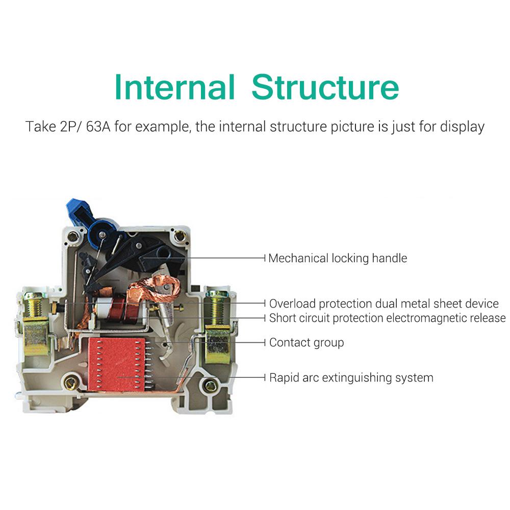 Миниатюрный выключатель остаточного тока, 2 полюса, 400 В, бытовая защита от утечки тока DIN