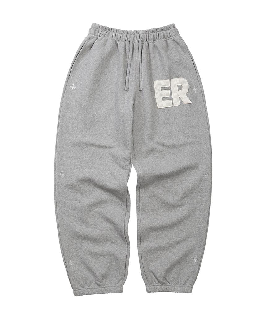 EEERRR Er Waffle Applique Long Sweat Pants (Melange)