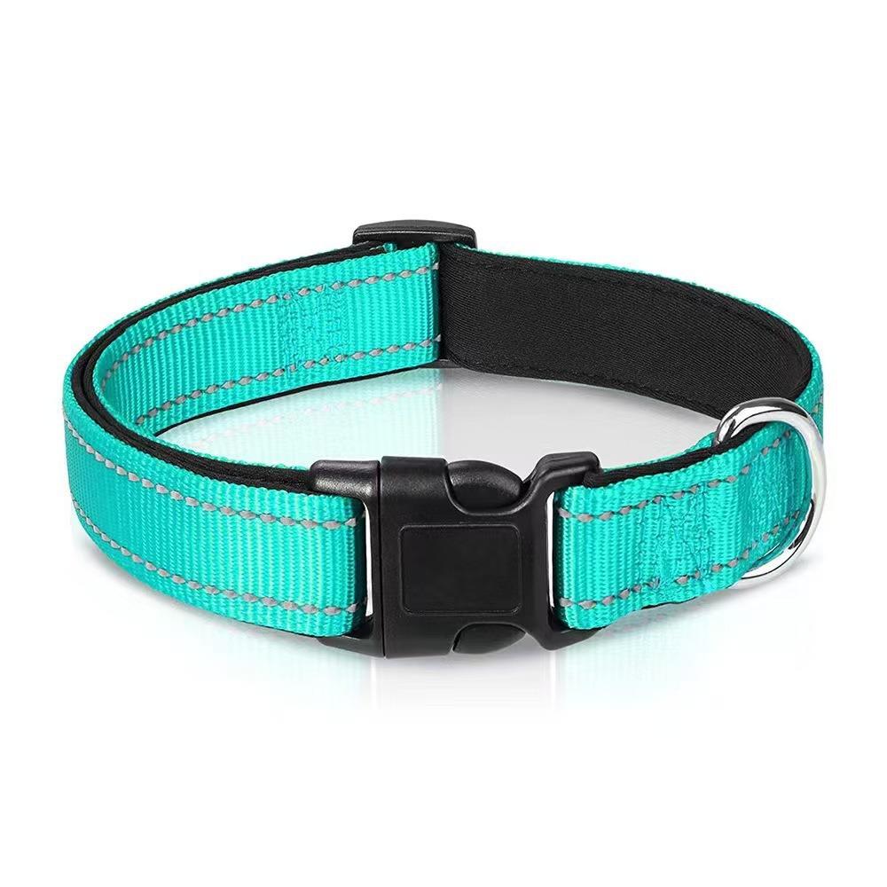 Adjustable Reflective Breathable Nylon Dog Collar and Leash Set - Medium Size