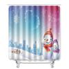Christmas Shower Curtain Floor Mat Combination Four-Piece Set Bathroom Toilet Carpet Shower Room Mat Foot Mat