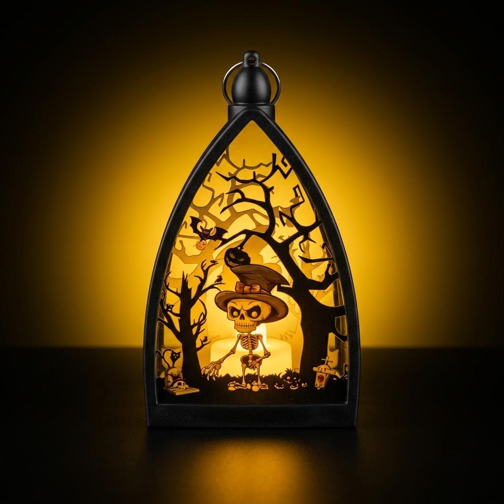 Halloween Decorations Pumpkin Ghost House Skull LED Candles Set 6 Pack Handheld Outdoor Props