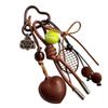 Backpack Decor Brown Bow Heart Bag Pendant Leather Korean Charm Rope Keyring  Women Girl