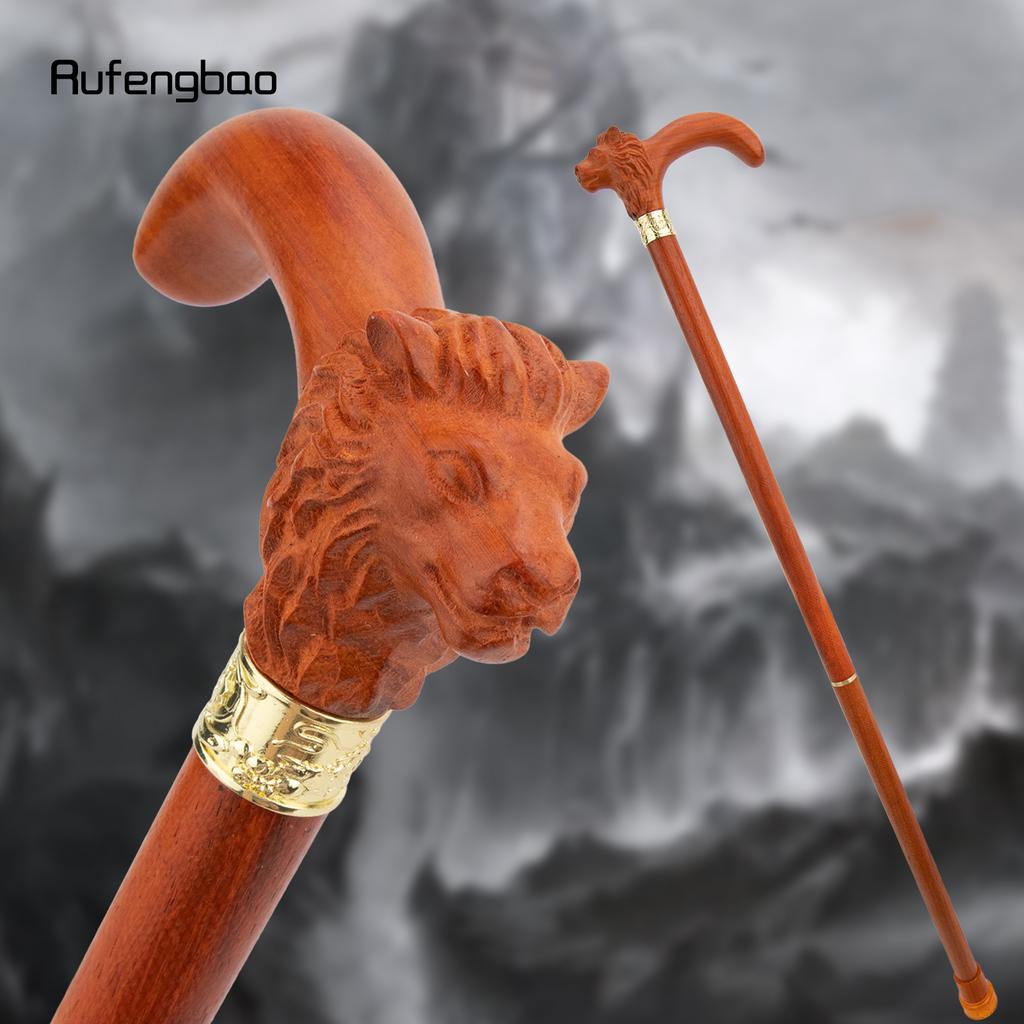 Коричневая деревянная трость Red Lion, модная, декоративная, для косплея вампира, вечеринки, деревянная трость для ходьбы, Хэллоуин, булава, жезл, посох, 92 см