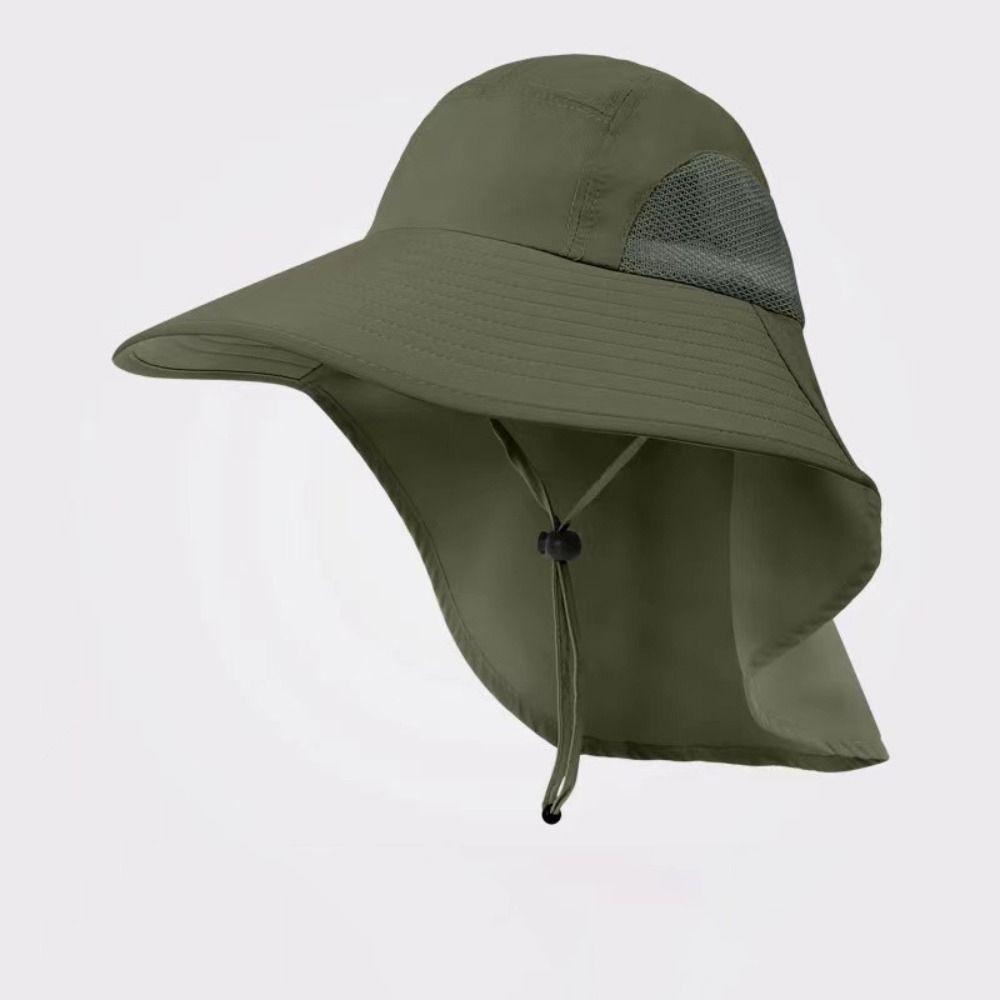 Quick Drying With Neck Flap Wide Brim Bucket Hat Summer Sun Cap Fisherman Hats Hat with Neck Cover
