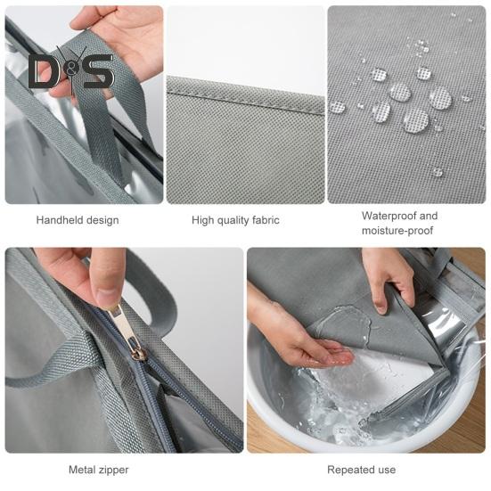 Сумка-пылесборник, прозрачный органайзер для хранения сумок с ручкой, прозрачный дизайн, легкая идентификация, влагонепроницаемая сумка для хранения