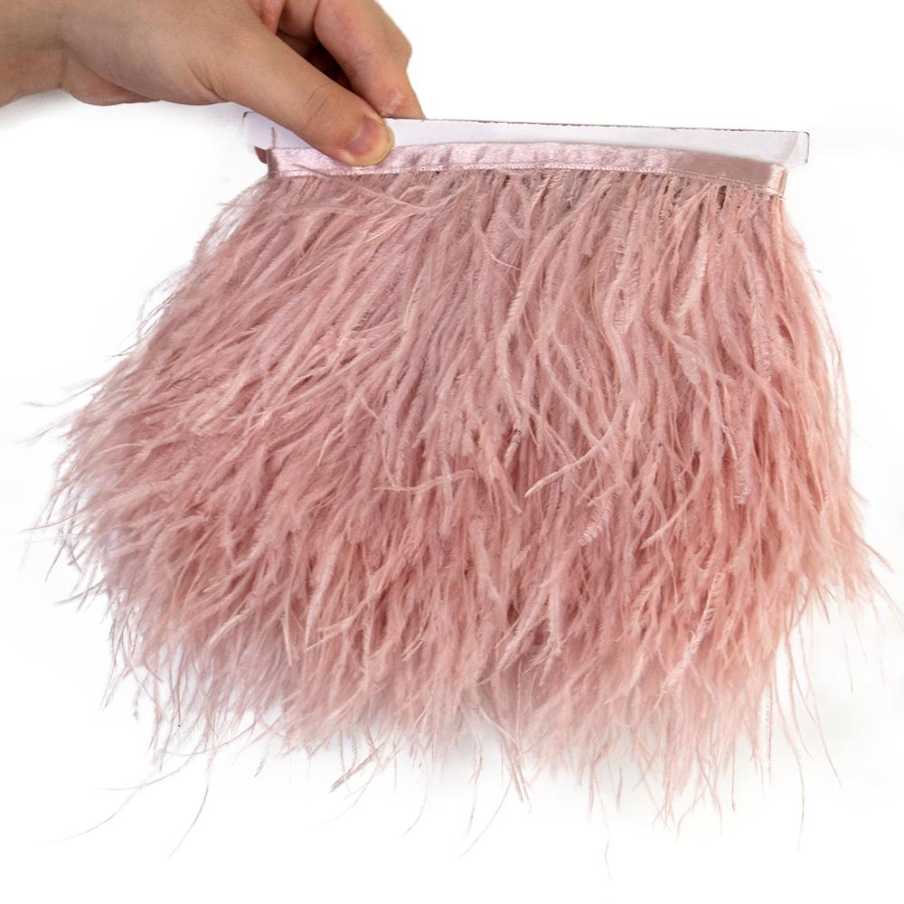 1/5/10Meters Light Purple Ostrich Feathers Ribbon 8-10cm/3-4Inch Long Feather Trim Fringe for Party Costumes Sewing Accessories