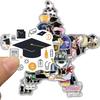 50PCS Graduation Season Sticker Landscape Decompression Phone Coffee Laptop Luggage Waterproof Graffiti Graduation Decals