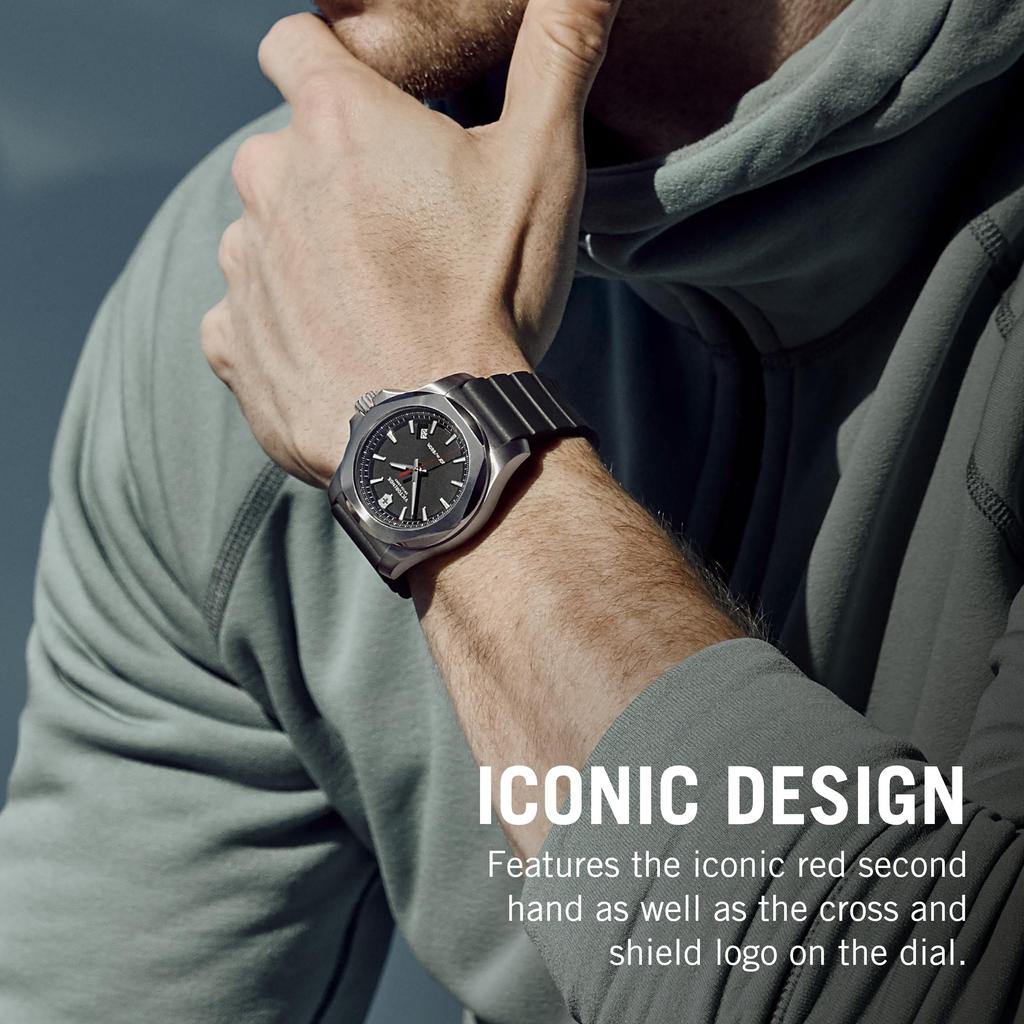 Watch Stainless Steel Case Black Dial Black Rubber Strap Gift [Victorinox] I.N.O.X. (316L/Forged) 241682.1 [