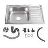 Kitchen Sink 304 Stainless Steel Sink Single Bowl Top Mount Deep Anti Clogging for Home Bar