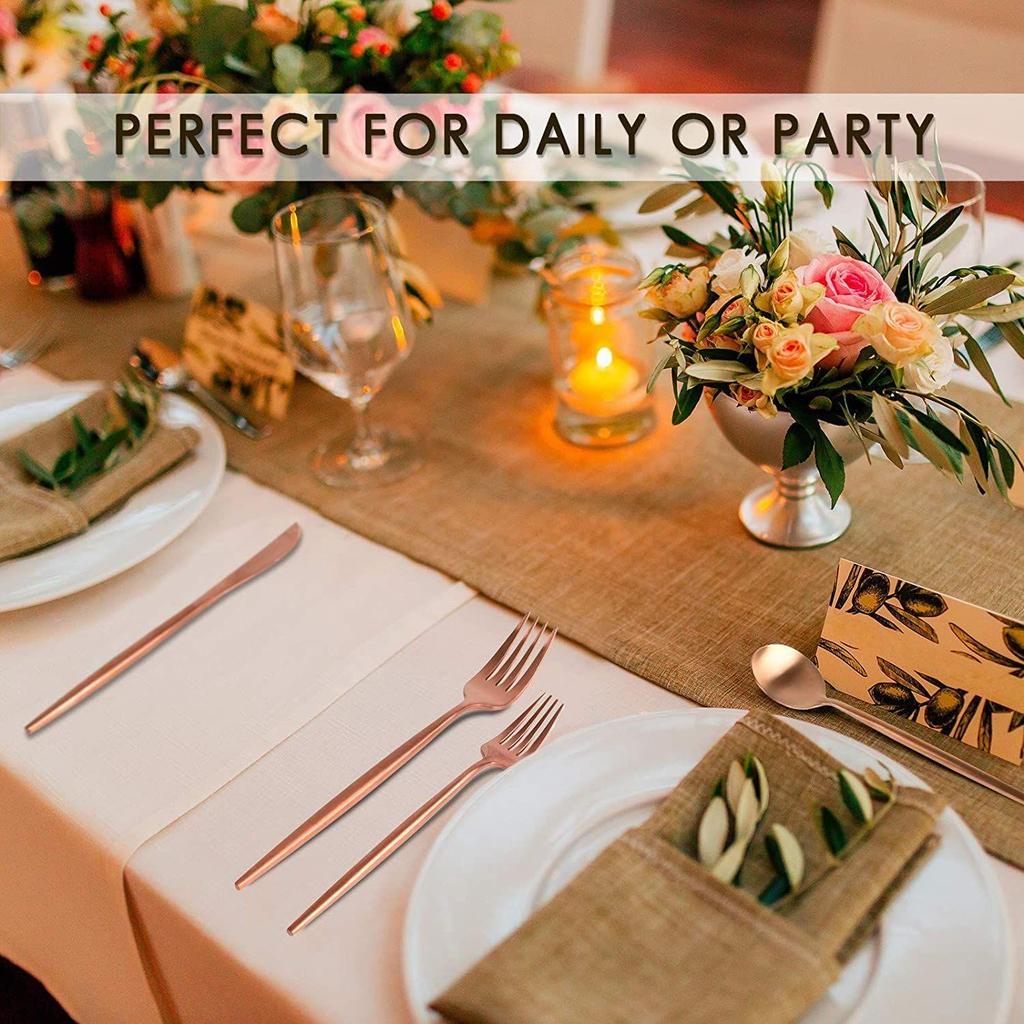 Набор столовых приборов из нержавеющей стали с зеркальной полировкой, покрытый розовым золотом, медный набор столового серебра, набор столовых приборов цвета розового золота