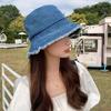Шляпа-горшок Джинсовая шляпа Женская шляпа рыбака Солнцезащитная шляпа для лица Универсальная