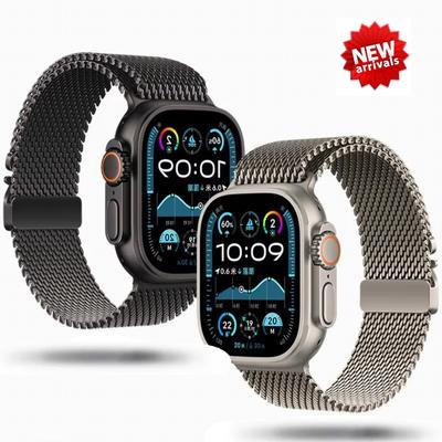 Ремешок Milanese Loop для Apple Watch Ultra 2, размеры: 49 мм, 45 мм, 46 мм, 44 мм, 42 мм, 41 мм, 40 мм, 38 мм. Подходит для iWatch серии 10, 9, 8, 7, 6, 5, SE.