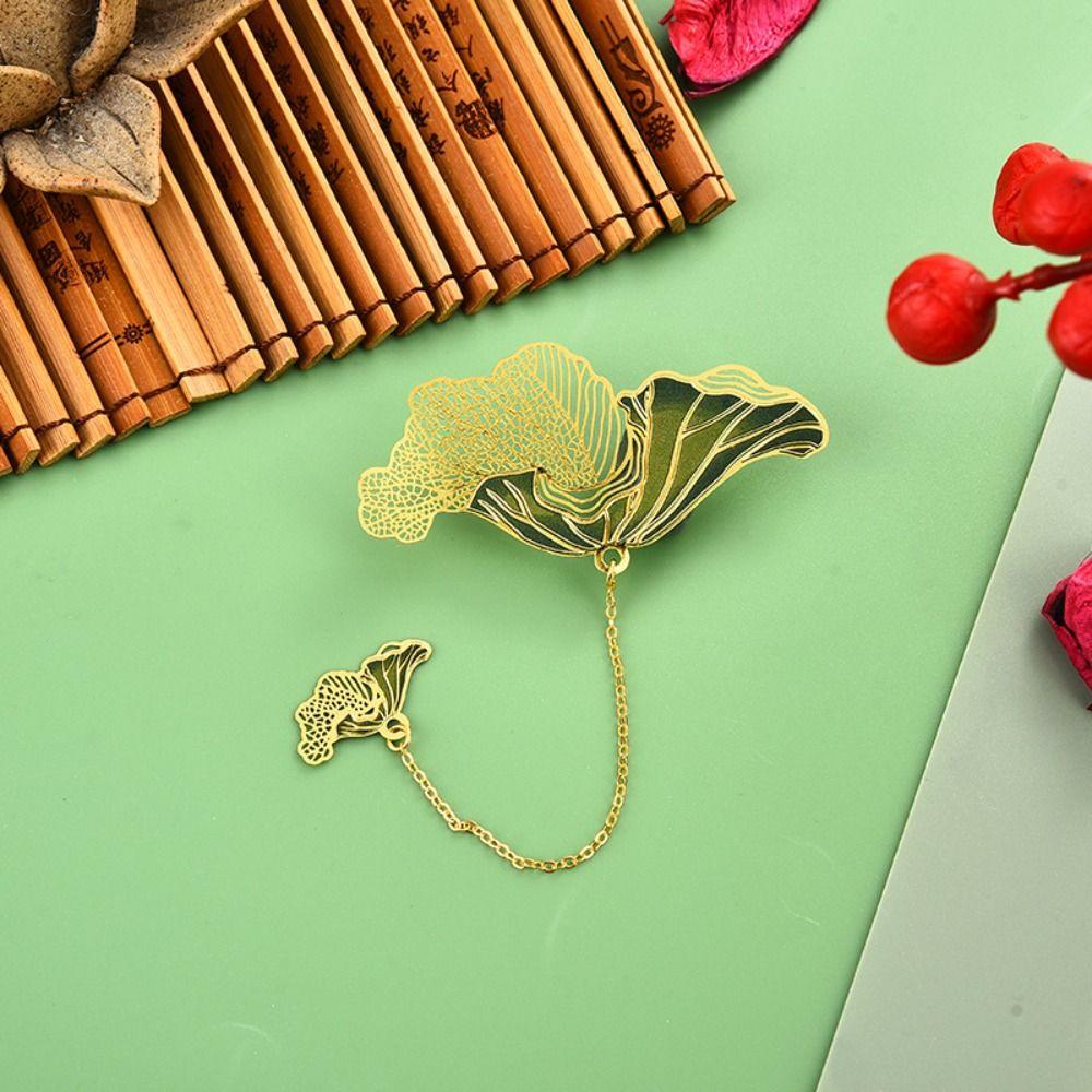 Металлическая закладка-подвеска Лист лотоса Роза Закладка Новогодний подарок Закладка Лист лотоса Маркер страницы