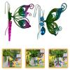 M-Modern-2Pcs Flower Pot Hugger Butterfly Figurines Planter Hanging Animal Pendant Ornaments For Garden Fence Balcony Decor, Eas