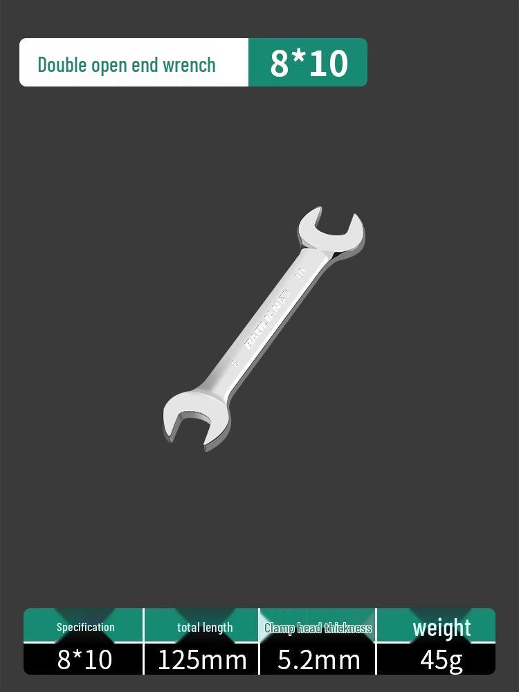 Набор двухсторонних рожковых ключей - Полированная поверхность, Маленький набор инструментов для дома, Помощник для гаек 8-10 мм