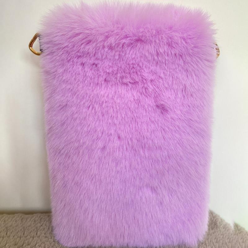 Женская плюшевая сумка для мобильного телефона, мини-сумка через плечо, дорожная сумка для покупок, зимняя диагональная сумка для монет, помады и наушников