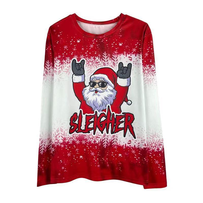 2025 base fashion foreign style new long-sleeved tie-dye foreign trade printing T-shirt, long-sleeved T-shirt slim-fit loose top