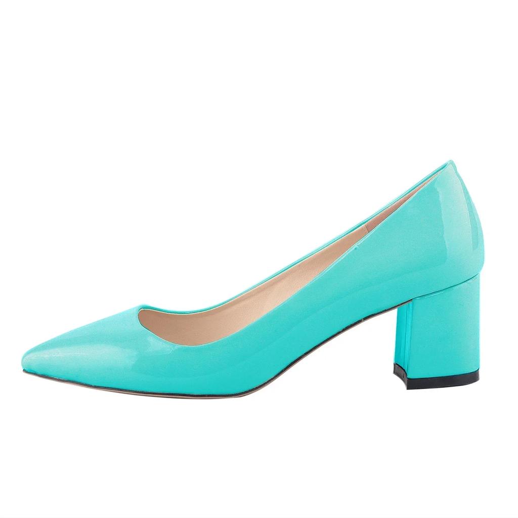 Женские туфли-лодочки Повседневные Остроносые На высоком каблуке Квадратные Женские Офисные Черная кожа Низкий Толстый каблук Светская вечеринка Платье Свадебная обувь